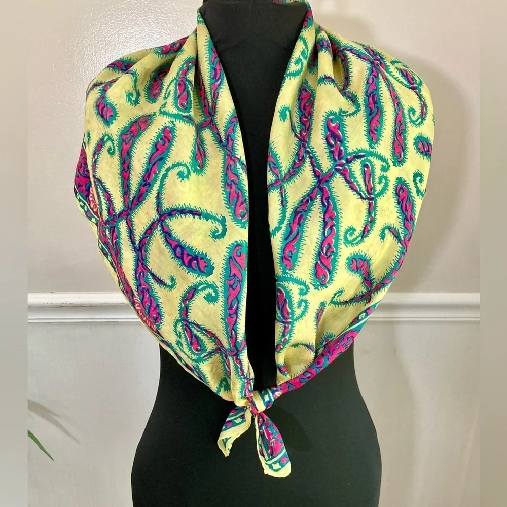 Shahzadi Silk‎ Scarf, made in India. 35” Square.